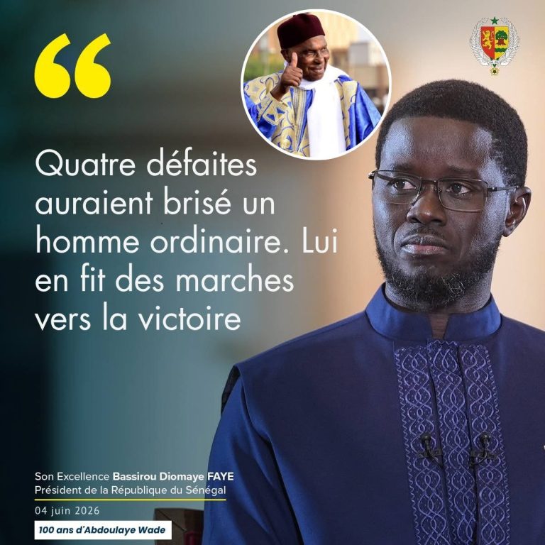 Centenaire de Wade : Diomaye célèbre la patience, le respect de l’adversaire et l’amour du Sénégal